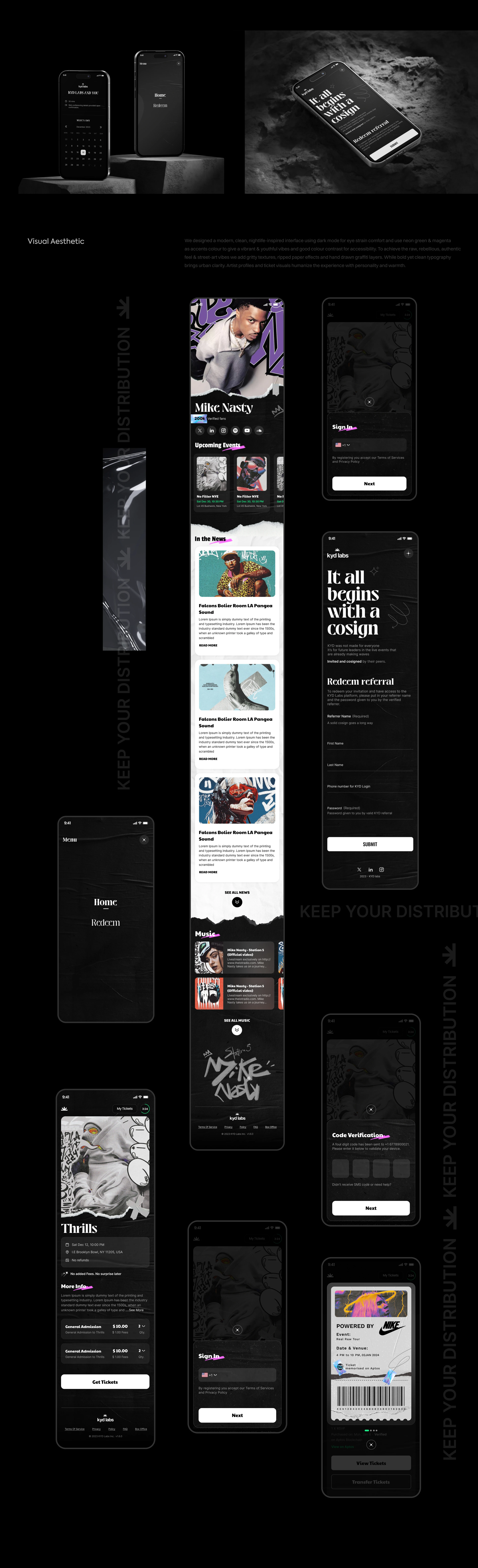 A diagram showing the research, strategy, and design process.