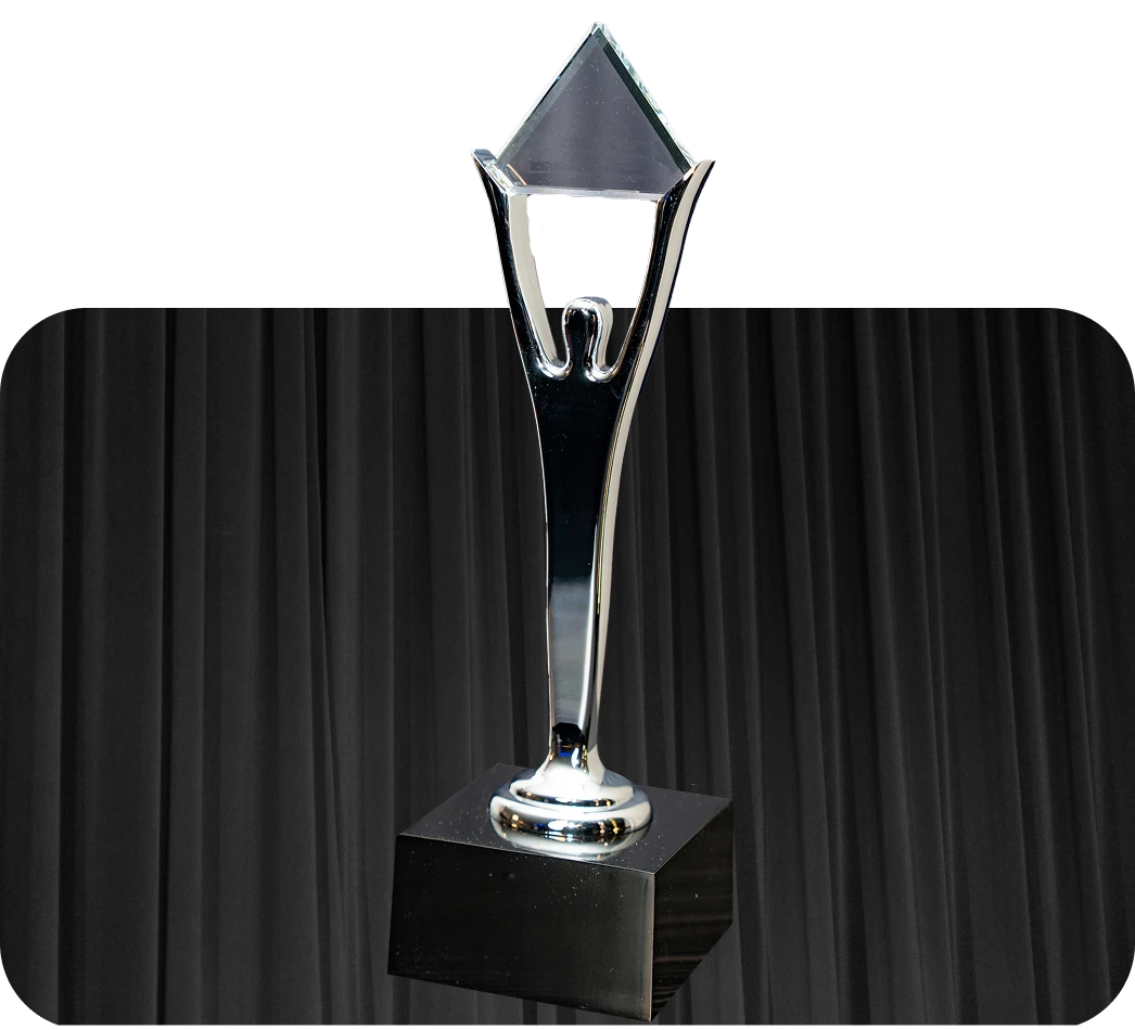 A stylized photo of two people.